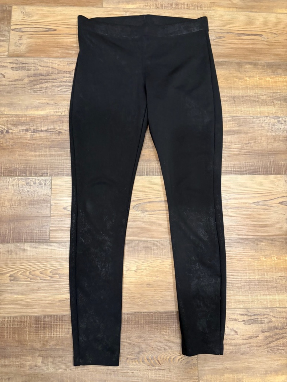 Express Black Textured Waistband Leggings